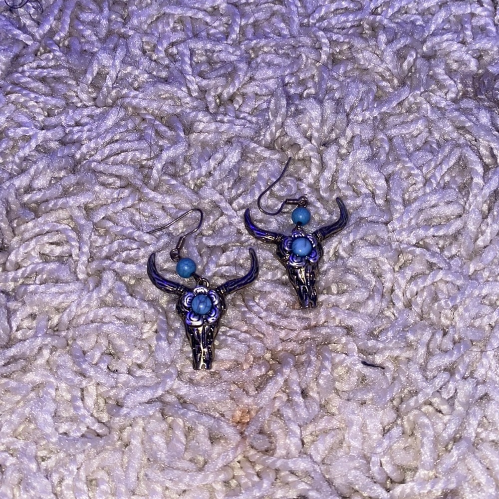 cow head earrings